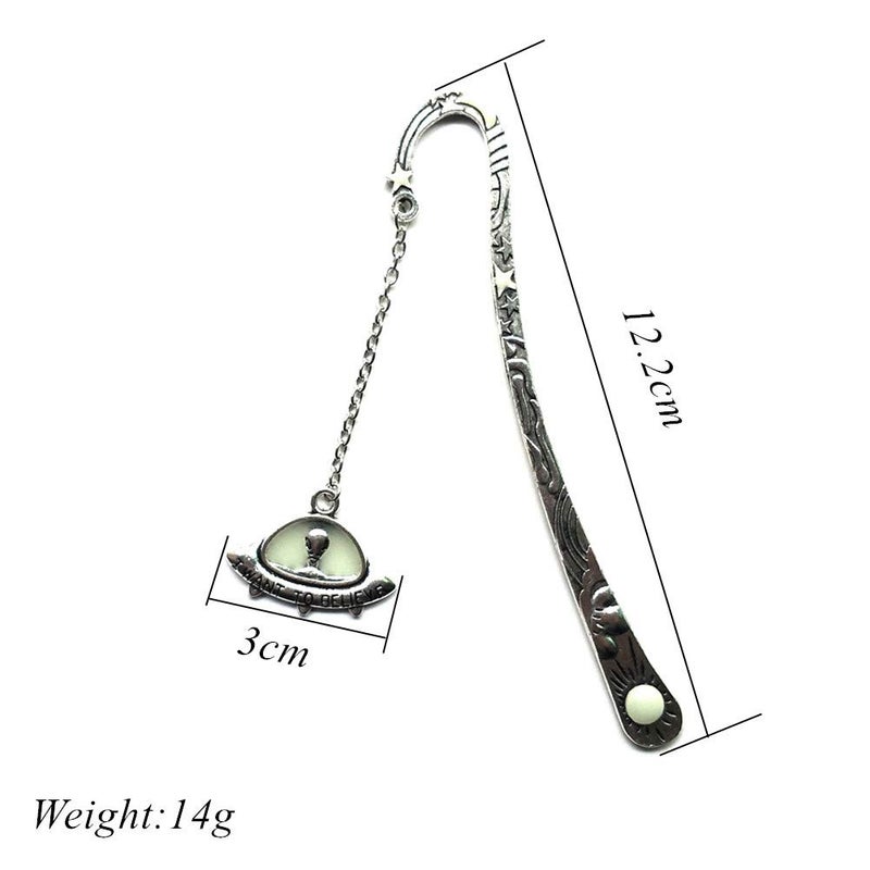 Mshion Metal Bookmarks with Chain,Unique Glow in The Dark Bookmark,Inspirational Book Markers for Book Lovers Delicate Gifts - Image 2